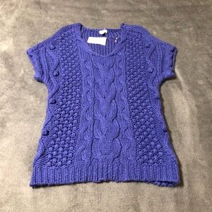 Purple Cremieux “Pom Pom” Sweater Top Size XS